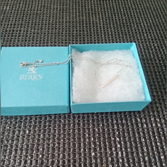 Birks Horizontal Bar Sterling Silver Necklace - Picture 3 of 4